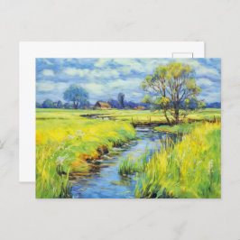 Cartão Postal Fluxo de Verão na Paisagem de Havelland