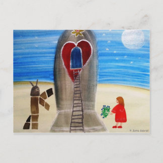 Cartão Postal ...Fly Me to The Moon...art by Jutta Gabriel...