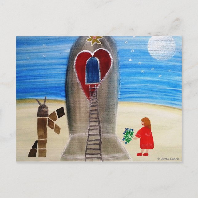 Cartão Postal ...Fly Me to The Moon...art by Jutta Gabriel... (Frente)