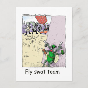 Cartão Postal Fly Swat Team Engraçado Presentes e Coleções da