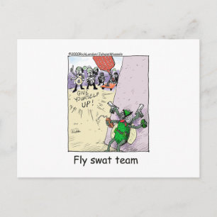 Cartão Postal Fly Swat Team Engraçado Presentes e Coleções da Po
