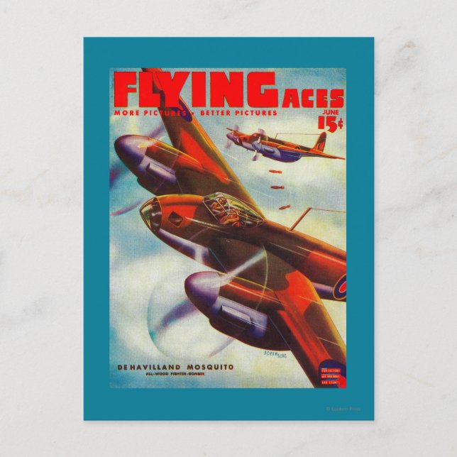 Cartão Postal Flying Aces Magazine Cobrir 5 (Frente)