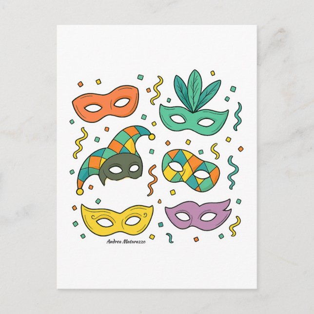 Cartão Postal Flying Masks (Frente)