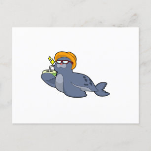 Cartão Postal Foca com Coco