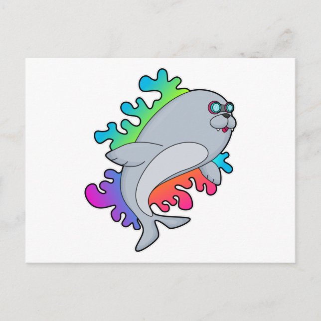 Cartão Postal Foca de Óculos (Frente)