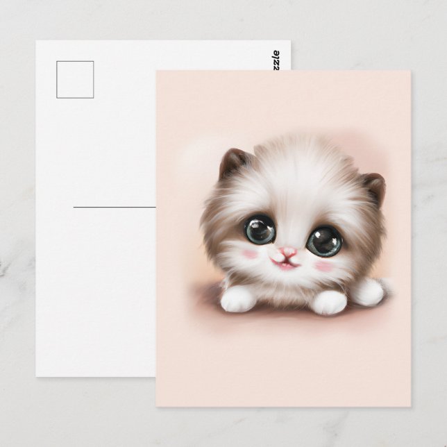 Cartão Postal Foffy Furr Ball Kitten (Frente/Verso)