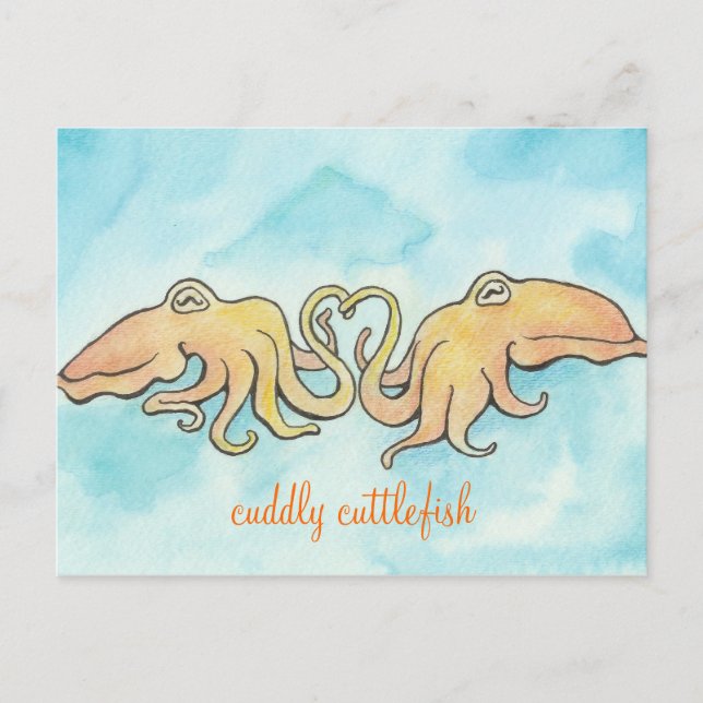 Cartão Postal Fofinho Cuttlefish Love (Frente)