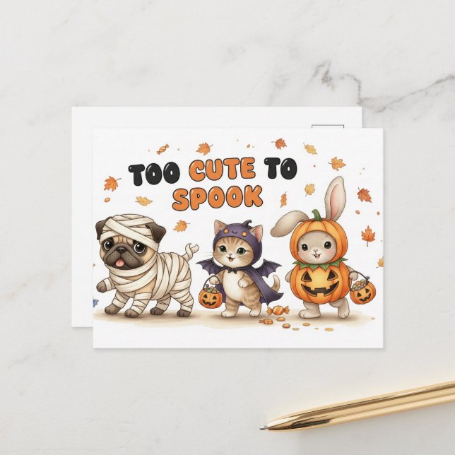 Cartão postal fofo de Halloween (Frente/Verso In Situ)