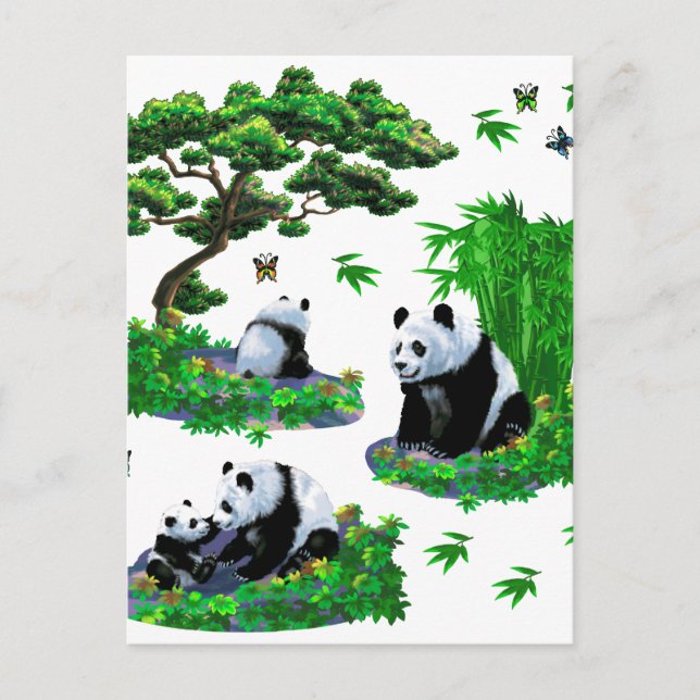 Cartão Postal fofo Panda Cartoon (Frente)