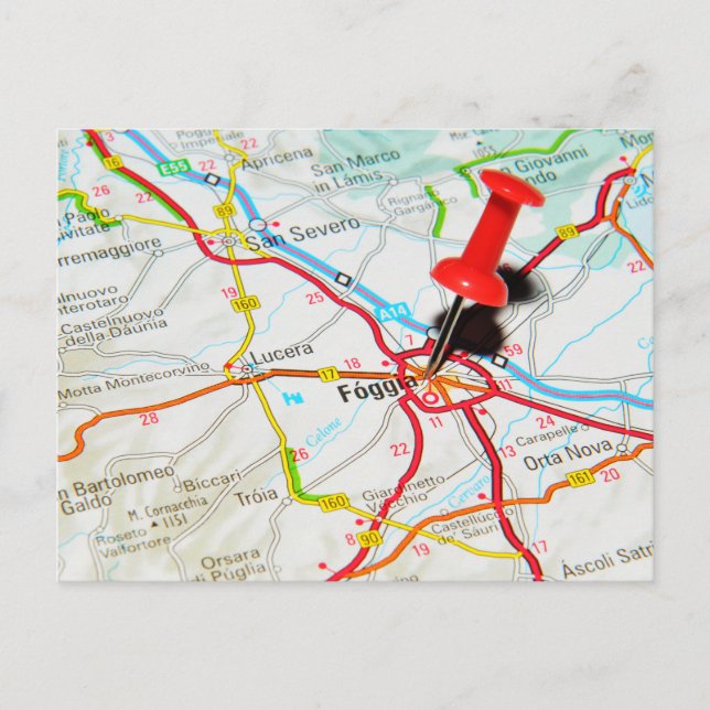 Cartão Postal Foggia, Itália (Frente)