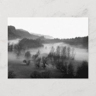 Cartão Postal Foggy Columbia Gorge no Cartão-postal Monocromátic