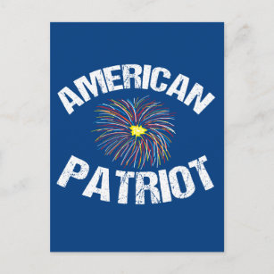 Cartão Postal Fogo Azul Patriótico Americano