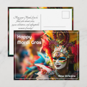 Cartão Postal 💚 💜 💛 Fogo e Dourado: Espetáculo Mardi Gras
