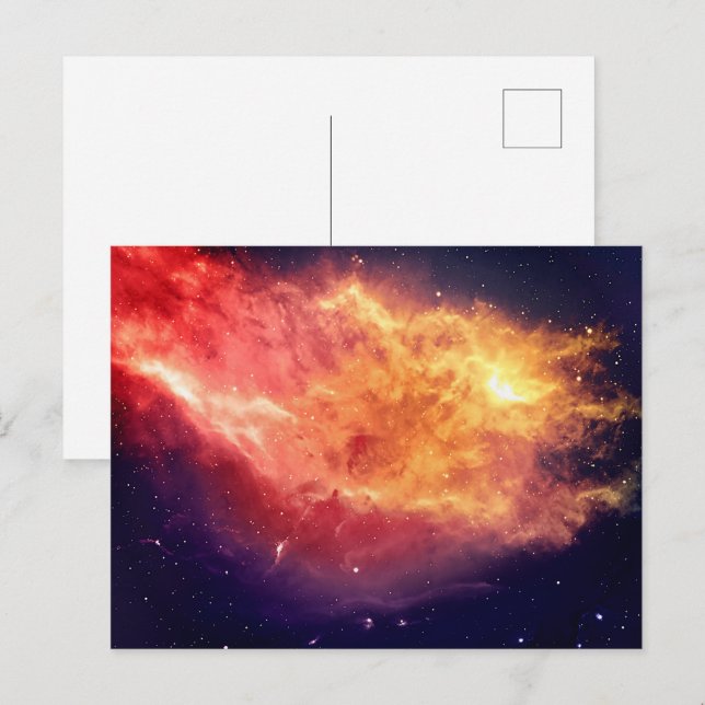 Cartão Postal Fogo Solar Através do Cosmos (Frente/Verso)