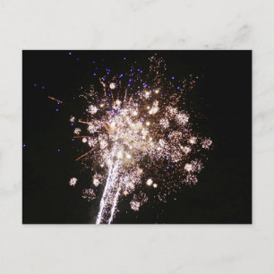 Cartão Postal Fogos de artifício azuis e brancos