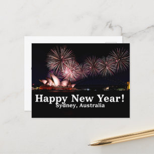 Cartão Postal Fogos de artifício do feliz ano novo em Sydney, Au