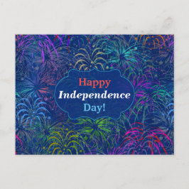 Cartão Postal Fogos de artifício Feliz Dia da Independência 4 de