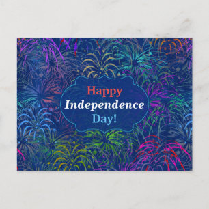 Cartão Postal Fogos de artifício Feliz Dia da Independência 4 de