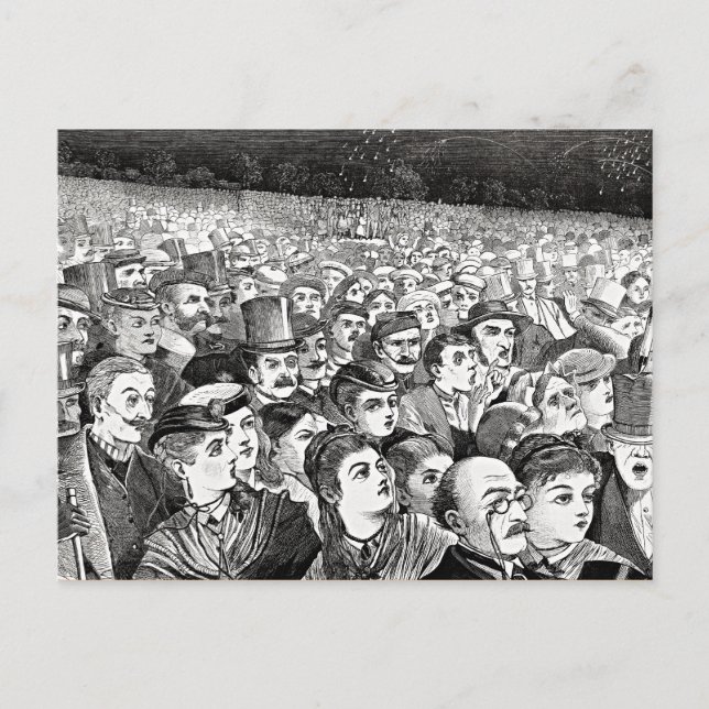 Cartão Postal Fogos de artifício na noite de 4 de julho (Frente)