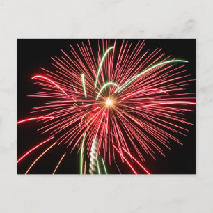 Cartão Postal Fogos de artifício vermelhos