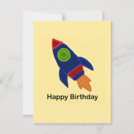 Cartão Postal 🚀 Foguete Espacial Feliz Aniversário
