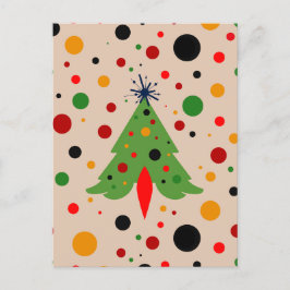 Cartão Postal Foguete Retro da Árvore de Natal Moderna do meio s
