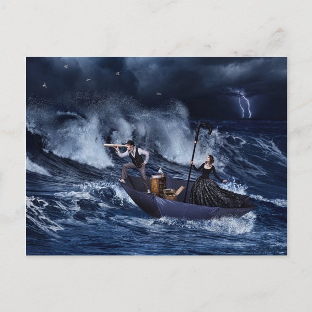 Cartão Postal Foi-se com a placa de vento (Frente)