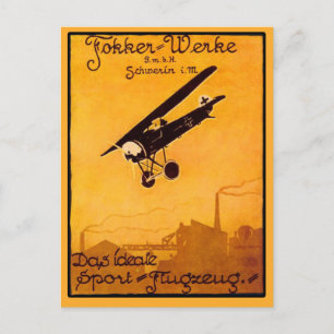 Cartão Postal Fokker Worke Poster em Notecards