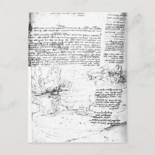 Cartão Postal Fol.145v-a, página do notebook de Da Vinci