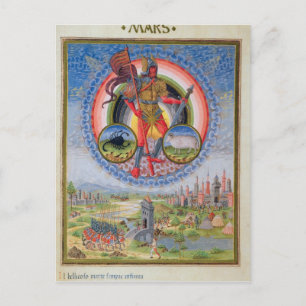 Cartão Postal Fol.7v o planeta Marte, de "De Sphaera", 1470