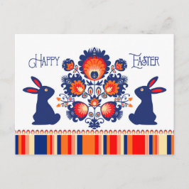 Cartão Postal Folclore de páscoas com 2 pacotes azuis 🐰 Texto P