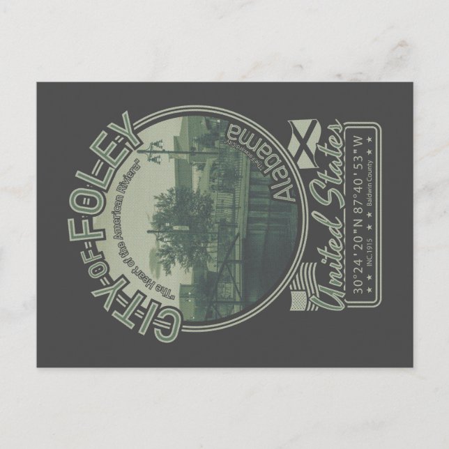 CARTÃO POSTAL FOLEY ALABAMA - CIDADE DE FOLEY DO CENTRO (Frente)