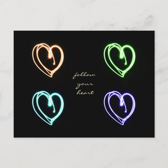 Cartão Postal Folge Deinem Herzen Pop-Kunst (Frente)
