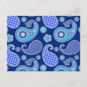 Cartão Postal Folha, azul de cobalto e branco