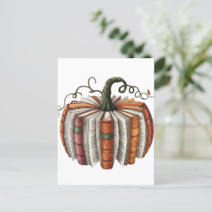 Cartão Postal Folha de Abóbora do Livro de Pumpkin no Dia das Br