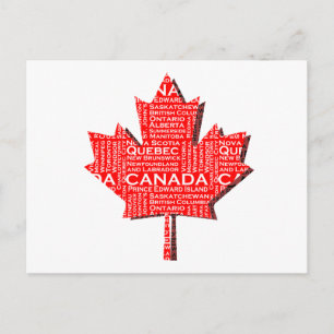 Cartão Postal Folha de Bordo Canadense com Texto