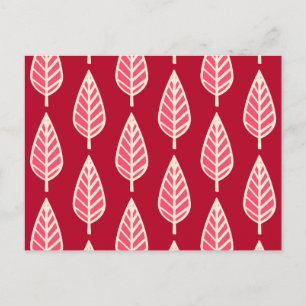 Cartão Postal Folha de faia - Vermelho-rubi e creme