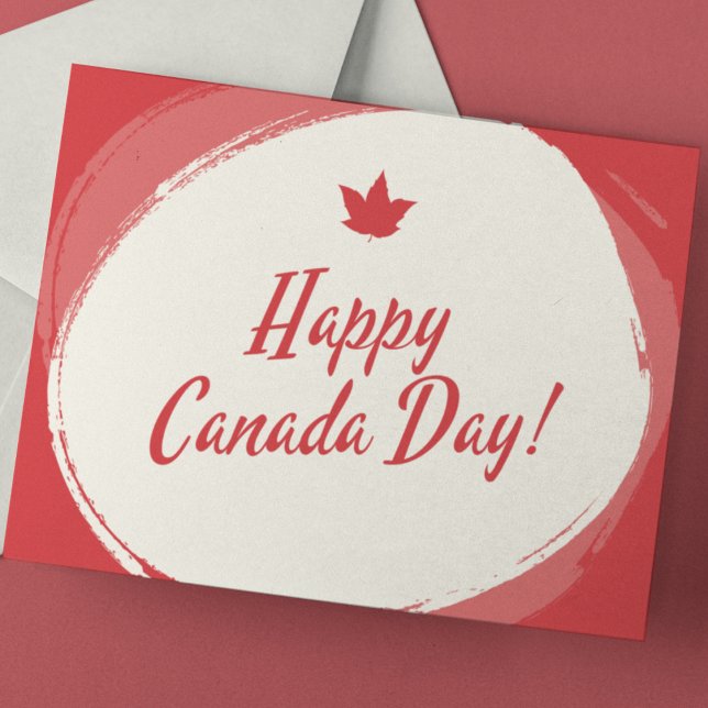 Cartão Postal Folha Mínima Simples Vermelha e Branco (Criador carregado)