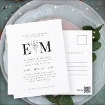 Cartão Postal Folhagem Chic Moderna e Minimalista Nascível<br><div class="desc">Composto por sans serif e serif tipografia. Tudo contra um pano de fundo de branco puro. Estes elementos são modernos,  simples e quicos. Este foi projetado pelo White Paper Birch Co. exclusivo para Zazzle. Disponível aqui: http://www.zazzle.com/store/whitepaperbirch</div>