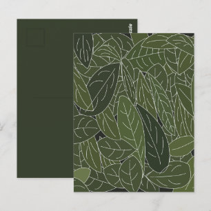 Cartão Postal Folhagem de Folhas Verdes