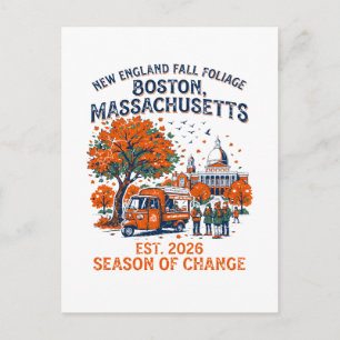 Cartão Postal Folhagem de Outono Quente em New England Boston Ma
