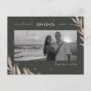 Cartão Postal Folhagem Dourada de Rosa de Faux do PixDezines Sal