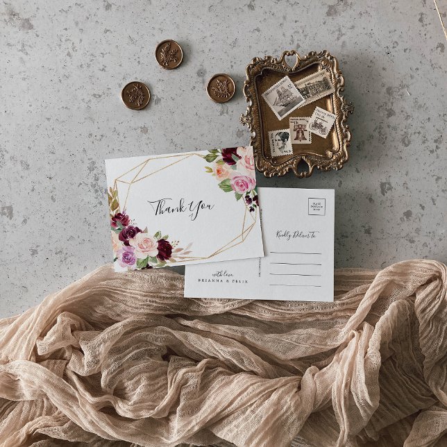 Cartão Postal Folhagem Floral e Botânica da Rússia Obrigado (Criador carregado)