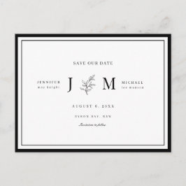 Cartão Postal Folhagem moderna e minimalista salva a data