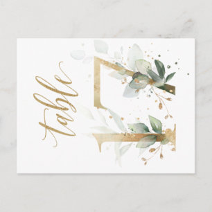 Cartão Postal Folhagem verde e dourada, Mesa 17, Número do quadr