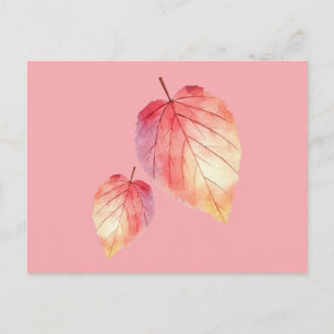 Cartão Postal Folhas de Aquarela de outono