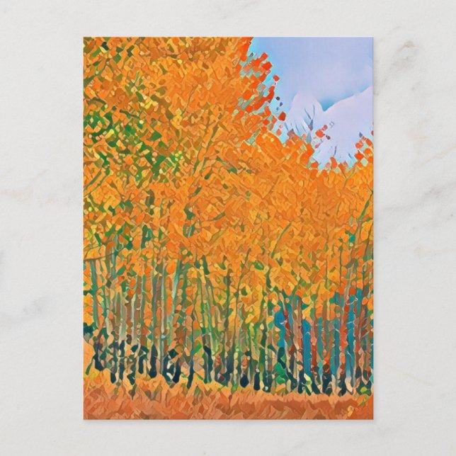 Cartão Postal Folhas de Aspen Caem (Frente)