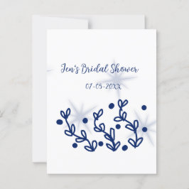 Cartão Postal Folhas de estrelas azuis luxo real chá de panela 