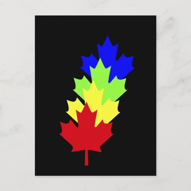 Cartão Postal Folhas de Maple - Canadá (Frente)