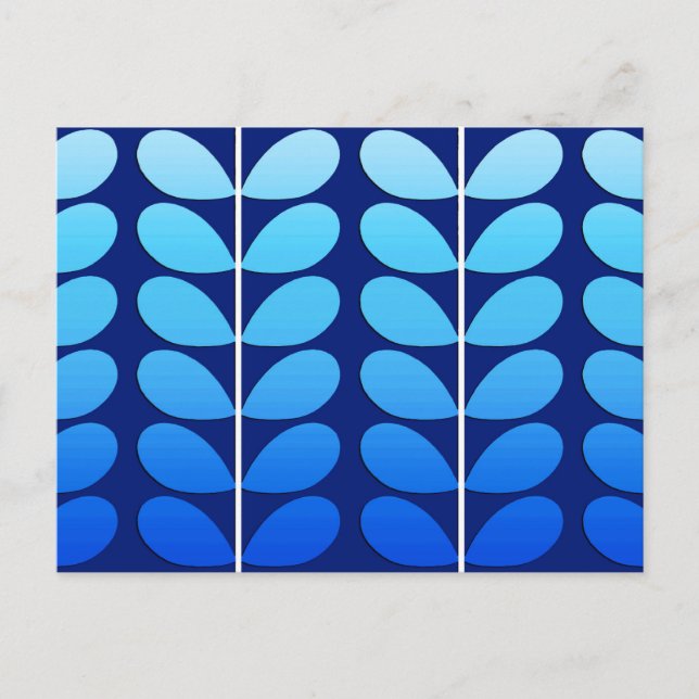 Cartão Postal Folhas de meio século, Marinho e azul de Cobalto (Frente)